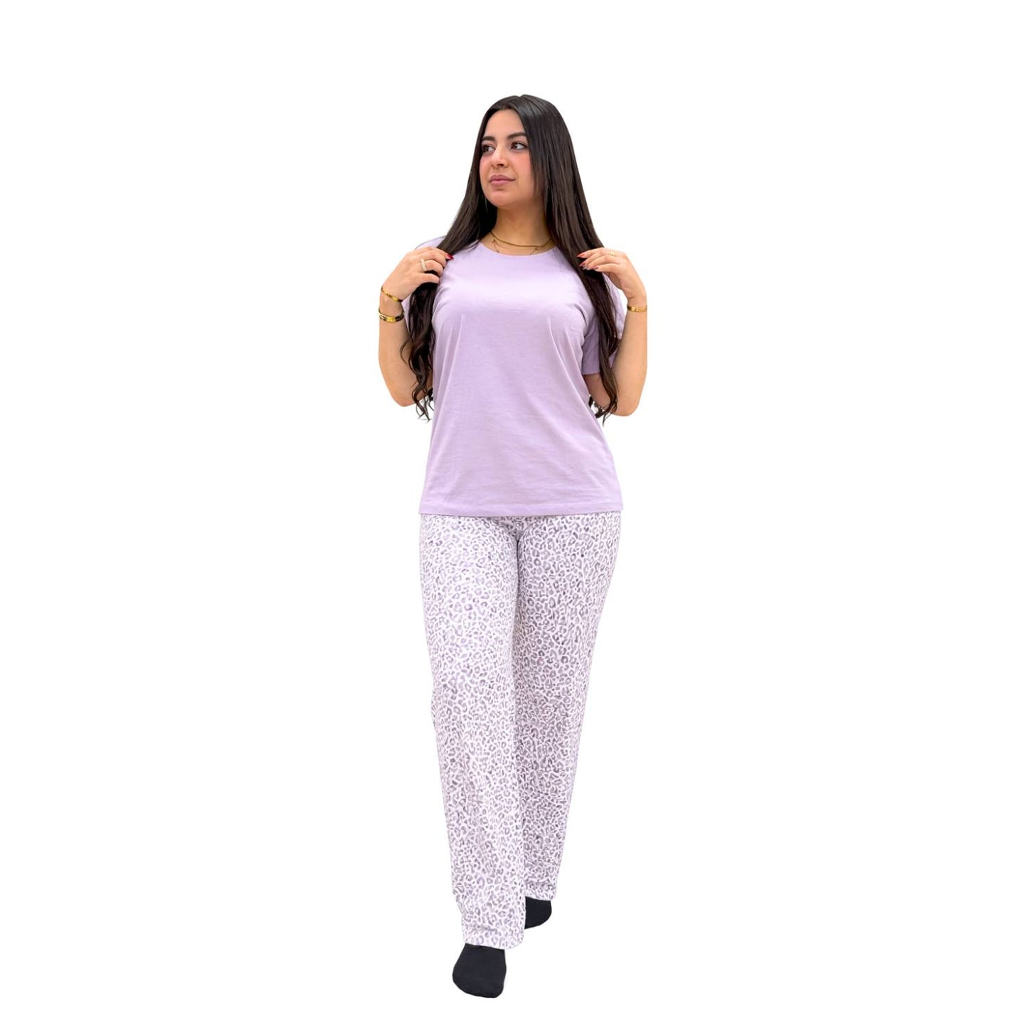 بيجامة بنفسجي صيفي حريمي
